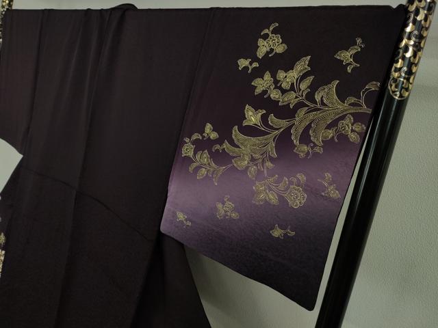 平和屋本店●希少 男性 金彩友禅 卓越技能者 名工和田光正監修 京金彩 由光 訪問着 胴抜き仕立て 花唐草文 暈し染 金銀彩 逸品 DZAA7094kh6