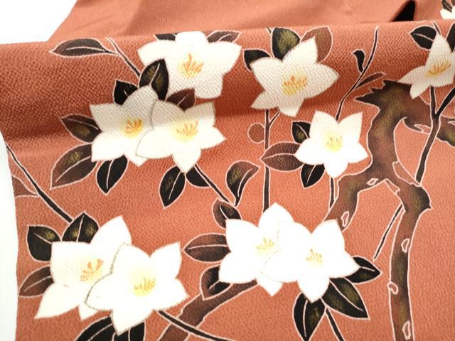 平和屋着物●九寸名古屋帯 枝花文 鬼しぼ縮緬 正絹 逸品 CABG6112hy