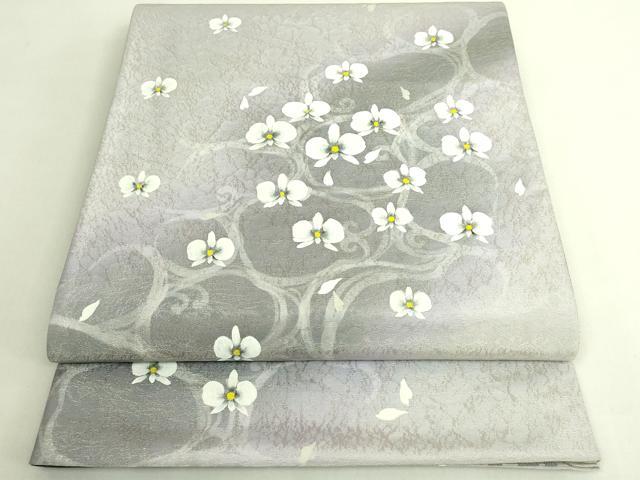 平和屋着物●極上 両面 太鼓柄袋帯 胡蝶蘭 花鳥間道 やまと誂製 逸品 DZAB6864kh6