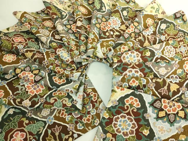 平和屋本店●最高級 中国三大刺繍 総相良刺繍 総刺繍 袋帯 200万粒 総詰め 網目花文 逸品 DZAB6893kh6