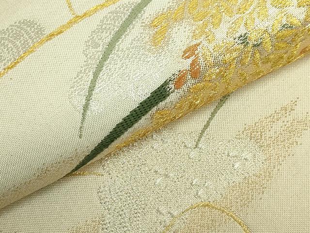 平和屋本店●極上 西陣 皇室 総理大臣献上作家 青木兄弟 全通柄袋帯 米百俵 黄金織つづれ 本金 さが美扱い 反端・共箱付 逸品 DZAB6932kh6
