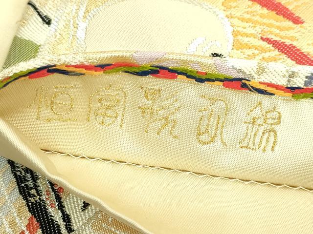 平和屋本店●極上 龍村晋謹製 全通柄袋帯 恒富歌仙錦 金銀糸 逸品 DZAB6904kh6