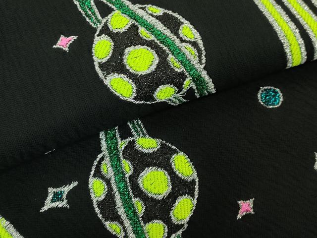 平和屋本店●極上 きゃりーぱみゅぱみゅ 六通柄袋帯 ギャラクシー 宇宙 星 黒地 金銀糸 逸品 DZAB6902kh6