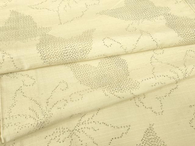平和屋着物▽上質な紬 単衣 舞蝶文 正絹 逸品 DABE4644az