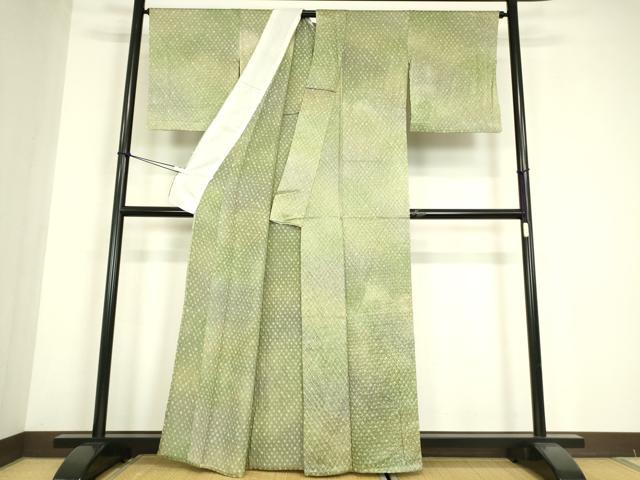 平和屋着物▽上質な小紋 単衣 総絞り 正絹 逸品 DABE4683az