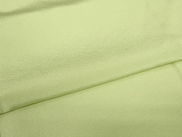 平和屋着物▽上質な色無地 単衣 若芽色 正絹 逸品 DABE4682az