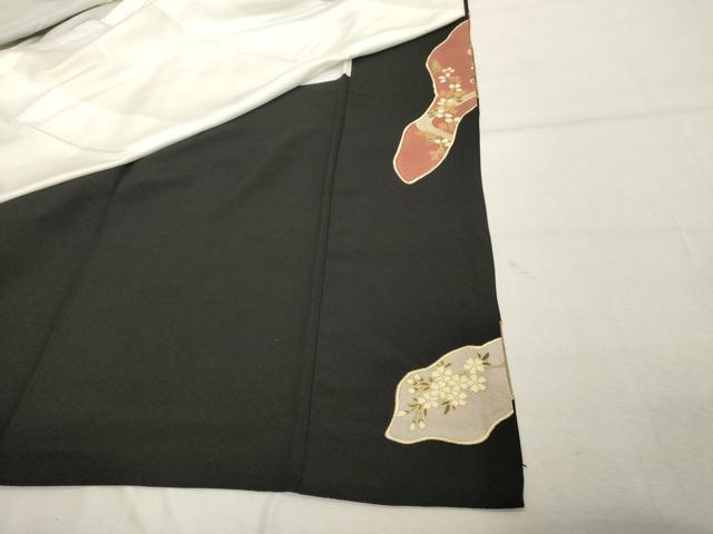 平和屋着物■豪華黒留袖 駒刺繍 雲重ね花文 金彩 正絹 逸品 DABF4165cd