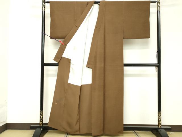 平和屋着物■松尾光琳監修 紬 色無地 芝翫茶色 正絹 逸品 DABF4228cd