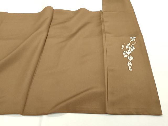 平和屋着物■松尾光琳監修 紬 色無地 芝翫茶色 正絹 逸品 DABF4228cd