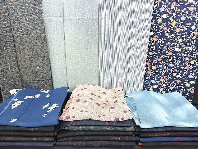平和屋着物■夏物 小紋 絽 紗 まとめて20点 風景 花柄 暈し染め 着用可能多数 全て正絹 mmm1033