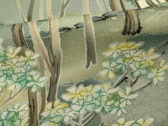 平和屋着物■訪問着 友禅 作家物 風景文 暈し染め 正絹 逸品 DABF0729ya