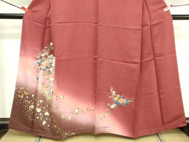 平和屋着物■訪問着 地紙花文 暈し染め 金彩 三越扱い 正絹 逸品 未使用 DABF4257cd