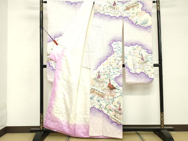 平和屋着物■豪華振袖 絞り 風景文 金彩 正絹 逸品 DABF4284cd