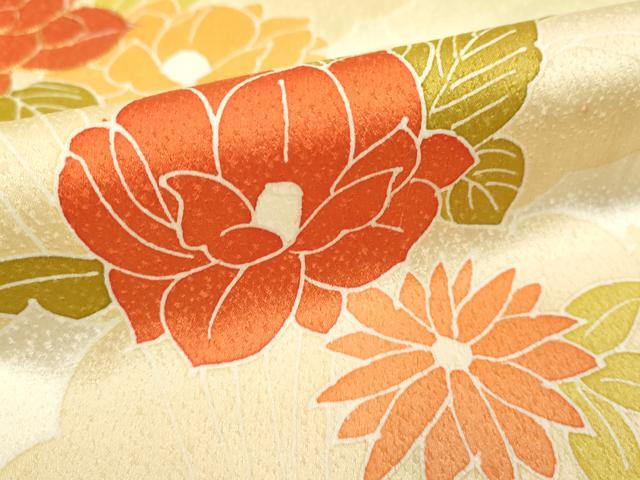 平和屋着物■上質な小紋 駒刺繍 草花文 暈し染め 正絹 逸品 DABF4328cd