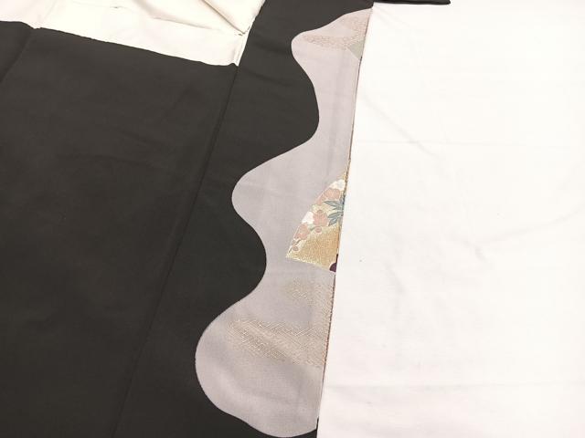 平和屋着物■豪華黒留袖 駒刺繍 地紙風景文 暈し染め 金彩 正絹 逸品 BAAX2330hv