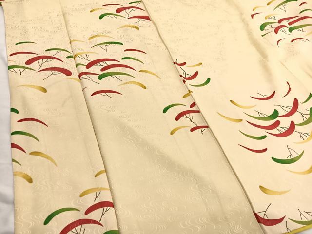 平和屋着物■上質な小紋 手描き 松林 暈し染め 正絹 逸品 BAAX2344hv