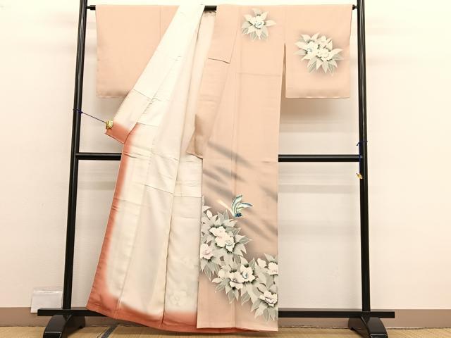 平和屋着物■訪問着 花鳥文 暈し染め 正絹 逸品 未使用 BAAX2438hv