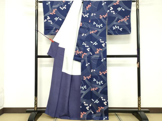 平和屋着物■上質な小紋 舞花文 正絹 逸品 未使用 DABF4367cd