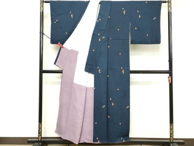 平和屋着物■上質な小紋 舞花文 金彩 正絹 逸品 DABF4366cd