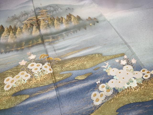 平和屋着物■訪問着 風景文 暈し染め 金銀彩 正絹 逸品 AABI3998sx