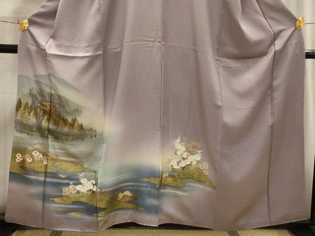 平和屋着物■訪問着 風景文 暈し染め 金銀彩 正絹 逸品 AABI3998sx