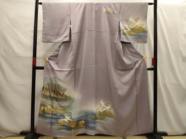 平和屋着物■訪問着 風景文 暈し染め 金銀彩 正絹 逸品 AABI3998sx