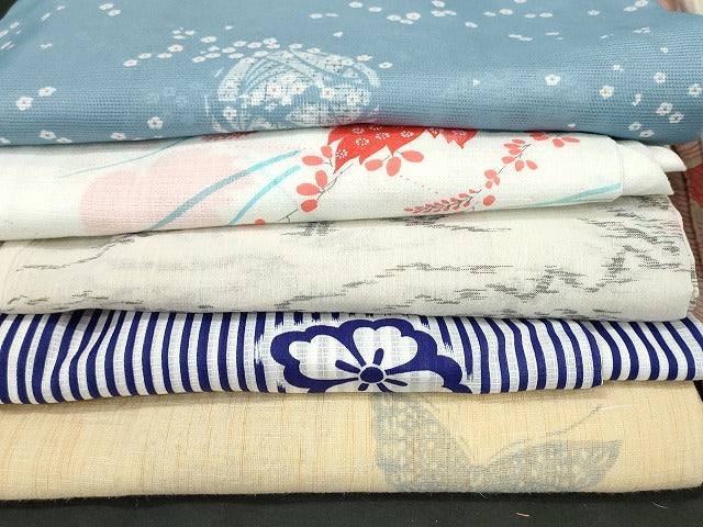 平和屋本店■夏物 小紋 絽 紗 洗える着物 まとめて20点 馬 人物 花柄 竜田川文様 着用可能多数 se4071