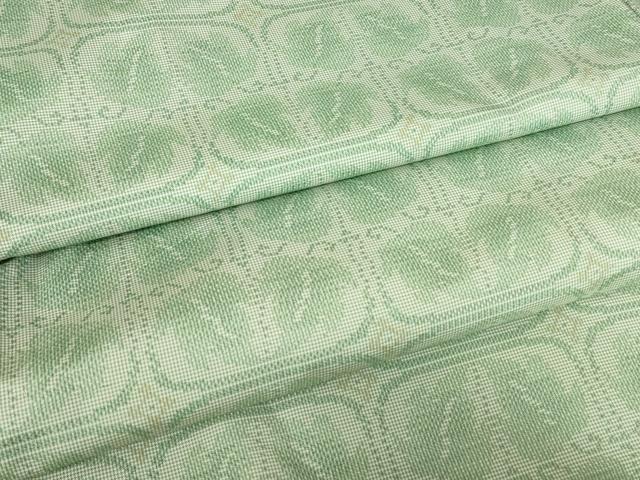 平和屋着物▽本場大島紬 7マルキ 単衣 舞葉文 正絹 逸品 DABE4693az