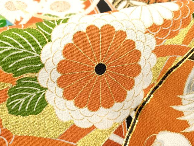平和屋着物■豪華黒留袖 駒刺繍 地紙花鳥文 金彩 正絹 逸品 DABF4434cd
