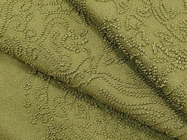平和屋着物■中国三大刺繍 相良刺繍 無地絵羽訪問着 動物丸文 草色 正絹 逸品 DABF4432cd