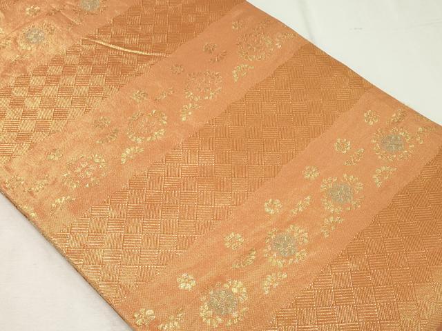 平和屋着物◎両面 六通柄袋帯 唐織 飛鶴鳳凰花文 金糸 正絹 逸品 CABF6688ou