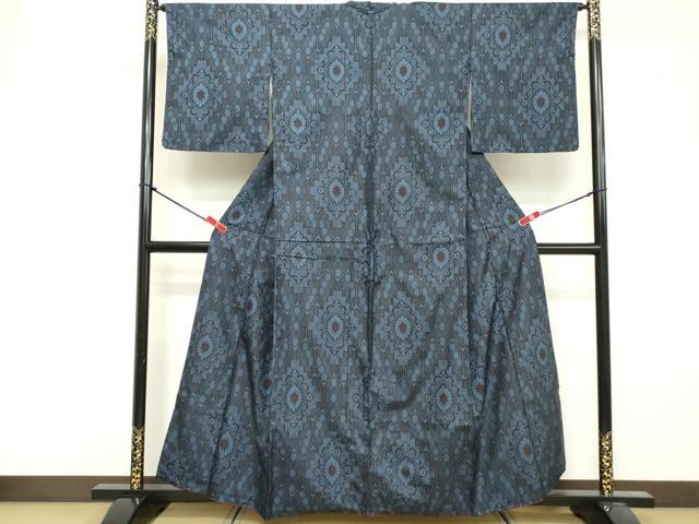 平和屋着物■本場村山大島紬 菱文 正絹 逸品 DABF4449cd