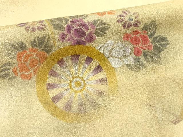 平和屋着物■訪問着 刺繍 花車文 暈し染め 金彩 正絹 逸品 DABF4457cd