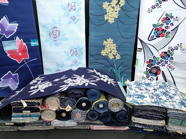 平和屋本店■浴衣反物 まとめて 45点 鯉 蝶 薔薇 花柄 大和路ゆかた など 全て未使用 ppp3688