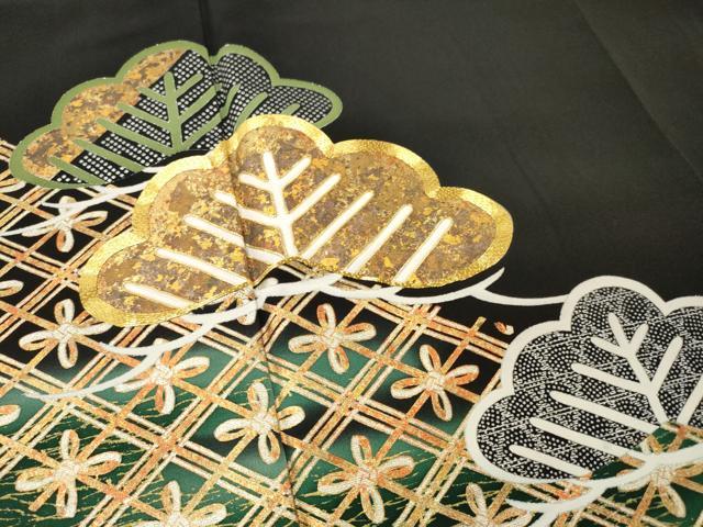 平和屋着物■豪華黒留袖 作家物 駒刺繍 松 花菱文 暈し染め 金銀彩 正絹 逸品 DABF6075zy