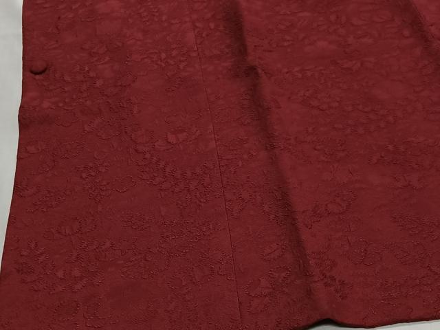 平和屋着物#羽織 草花地紋 濃紅色 さが美扱い 正絹 逸品 CABG3870ua
