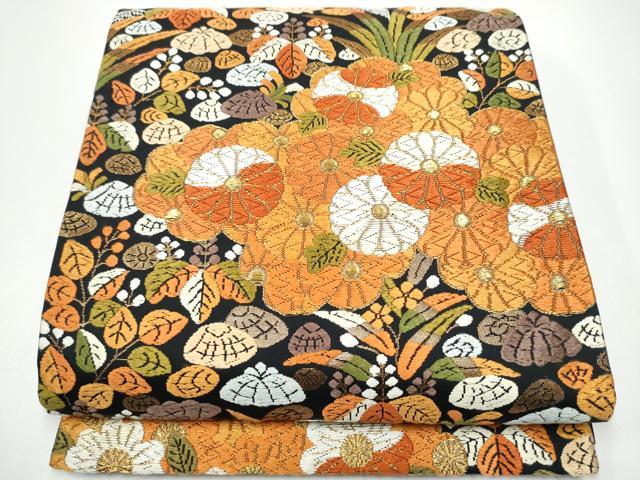 平和屋着物●西陣 河合美術織物謹製 六通柄袋帯 唐織 雲重ね花文 金糸 正絹 逸品 CABG8856hy