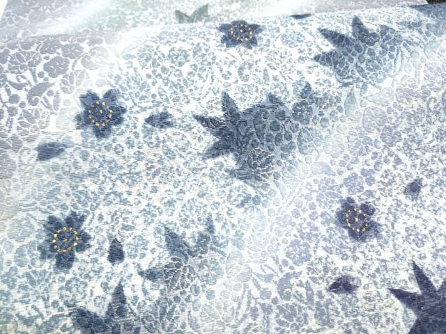 平和屋着物●両面 六通柄袋帯 宇治茶の葉染 輪奈染 草花文 金糸 やまと誂製 正絹 逸品 CABG8869hy