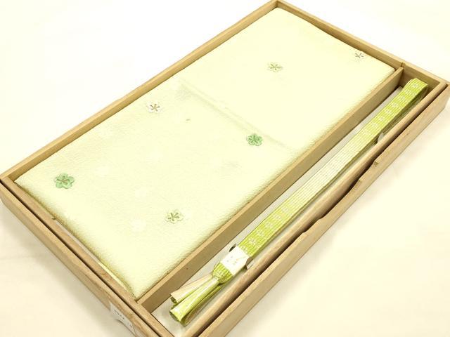 平和屋本店●和装小物　帯締め・帯揚げセット　高麗組 綾出し　刺繍　舞花文　暈し染め　金糸　正絹　逸品　未使用　AABI2285ay 平和屋本店○和装小物 帯締め・帯揚げセット 高麗組 霞文 金糸 暈し