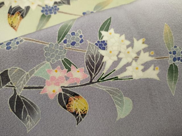 平和屋着物●訪問着 作家物 友禅 枝花文 暈し染め 正絹 逸品 CABG2158ze