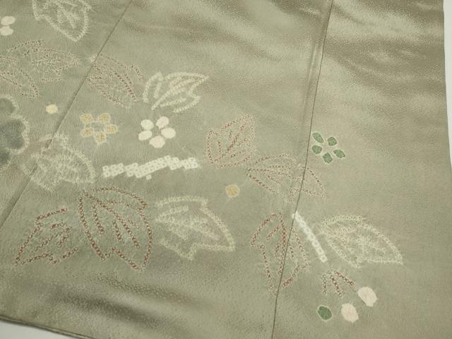 平和屋着物●訪問着 絞り 刺繍 草花文 金銀彩 正絹 逸品 CABG2160ze