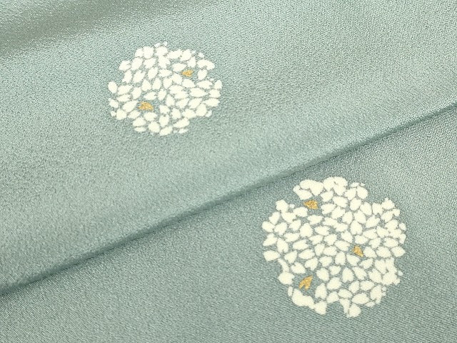 平和屋着物▽上質な小紋 単衣 蛍暈し 舞桜文 金彩 正絹 逸品 DABE4800az