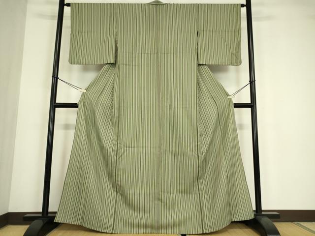 平和屋着物▽小紋 単衣 縞 洗える着物 DABE4828az