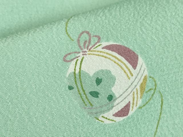平和屋着物▽小紋 単衣 花毬文 洗える着物 DABE4821az