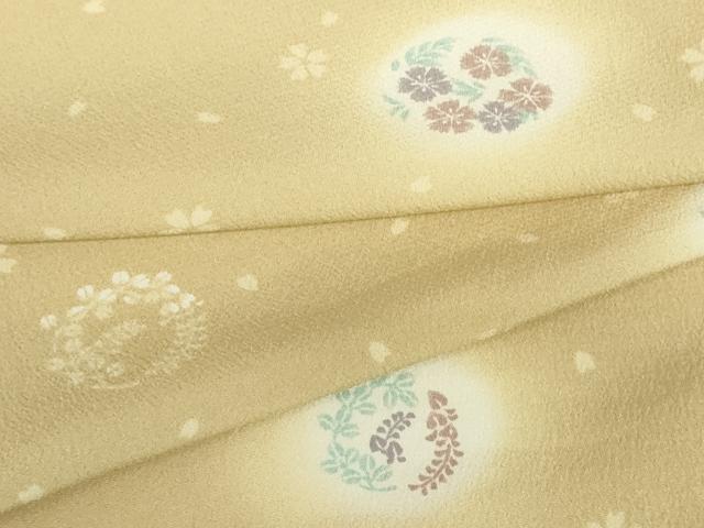 平和屋着物▽小紋 単衣 花丸文 蛍暈し 洗える着物 DABE4845az