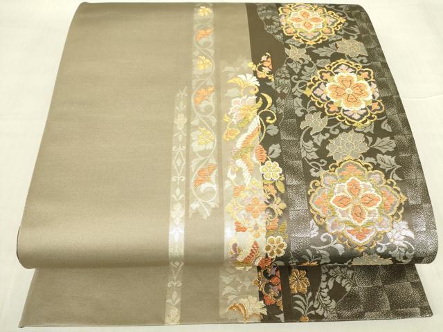 平和屋着物▼六通柄袋帯 六百錦 正倉院 金銀糸 正絹 逸品 DABE4938az