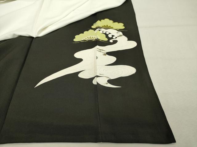 平和屋着物■豪華黒留袖 駒刺繍 扇花文 金彩 正絹 逸品 DABF9532cd