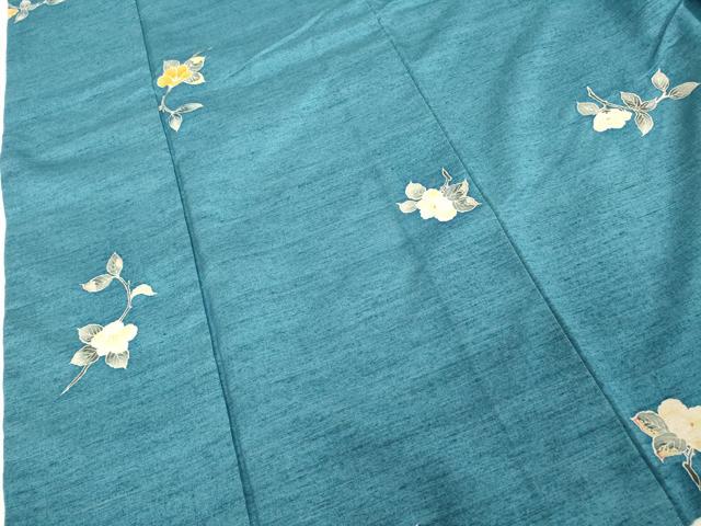 平和屋着物■上質な小紋 紬地 枝花文 正絹 逸品 DABF9538cd