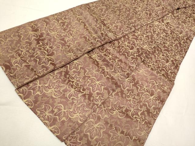 平和屋着物◎半幅帯 草花文 正絹 逸品 DABF8124we
