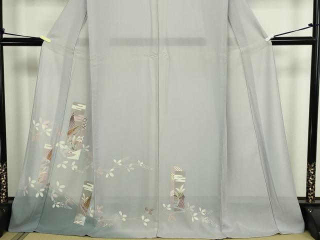 平和屋着物*夏物 訪問着 舟 枝葉文 暈し染め 絽 ロング丈 正絹 逸品 DABF8644sf